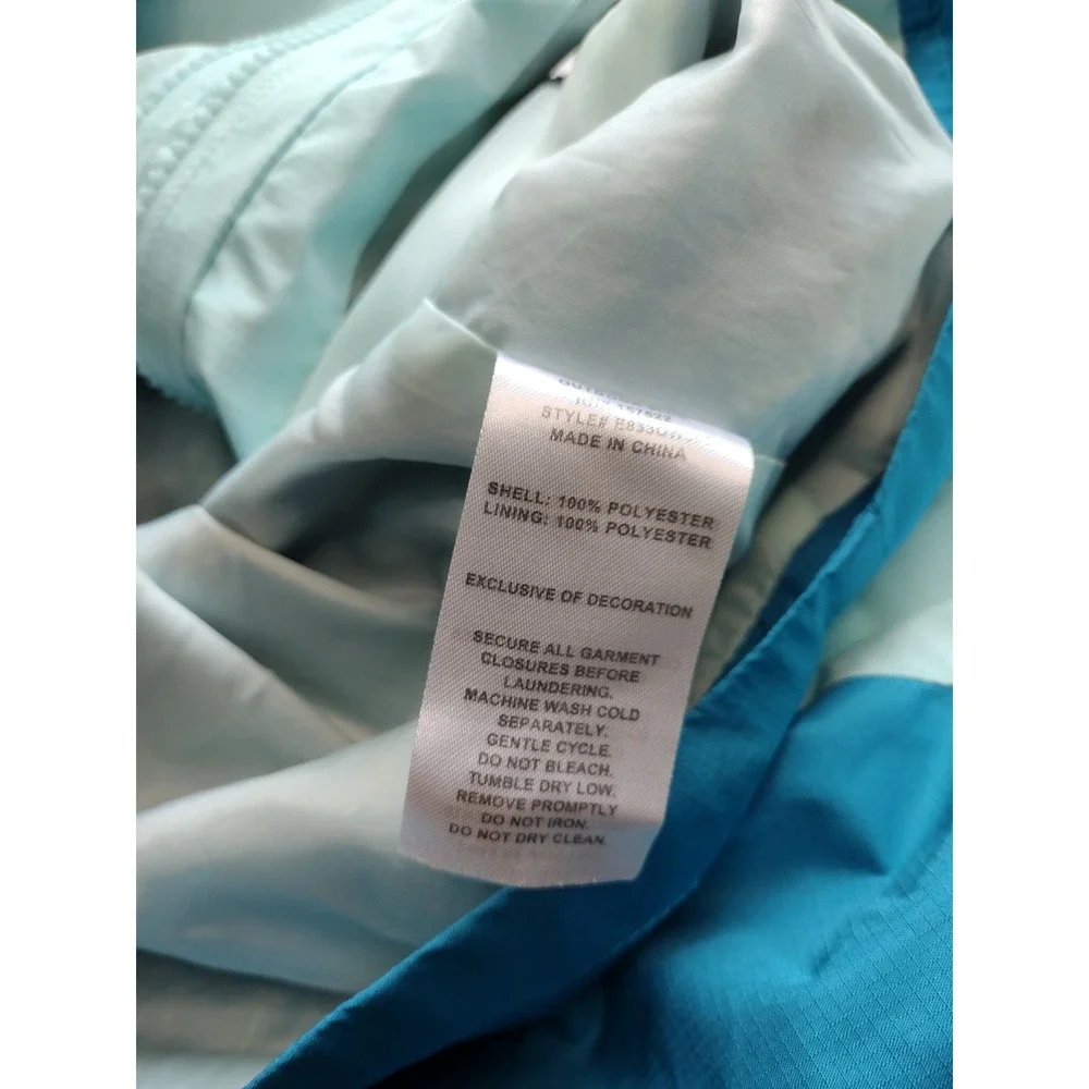 Eddie Bauer Kids Small 7/8‎ Hooded Windbreaker Jacket Blue Colorblock